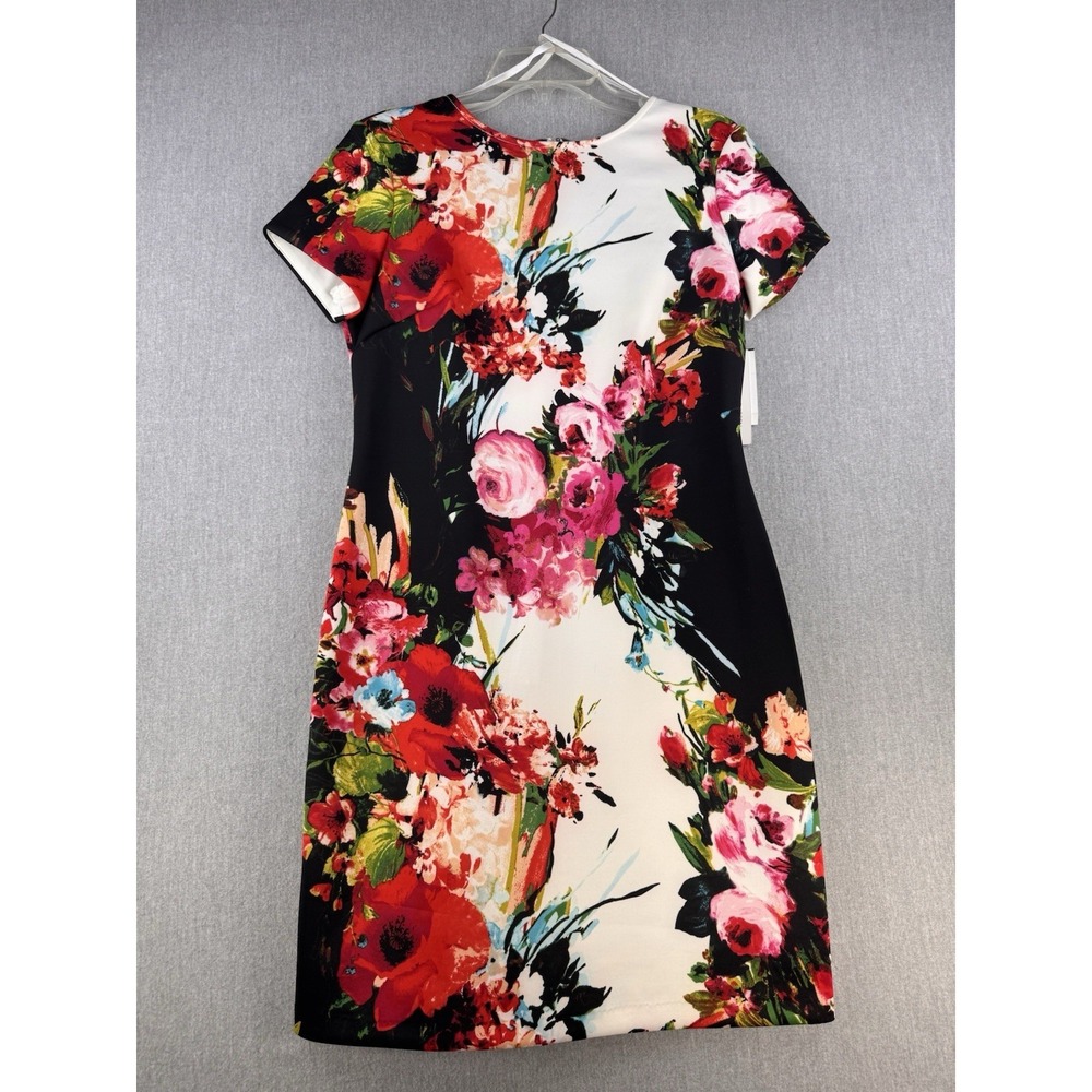 Sandra Darren Floral Sheath Dress Women's Size 10 NWT Short Sleeve Stretch